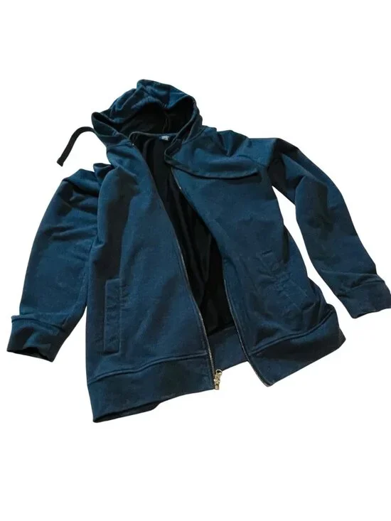 George Mens Hoodie Jacket S 34-36 Navy Blue Cotton Blend Zip-Up - Picture 2 of 7